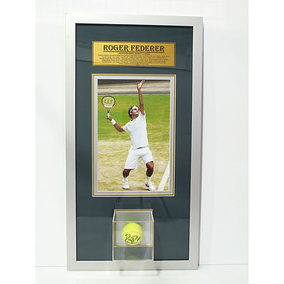 Roger Federer Signed and Framed Tennis Ball