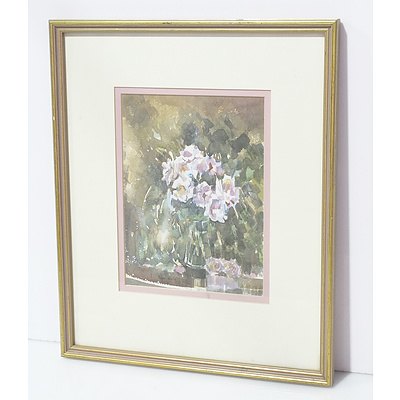 Peter White (Working 1980's) Floral Still Life Watercolour