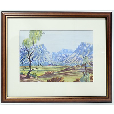 Peter Taylor Tjutjaja (Aboriginal 1940-2014) Central Australian Landscape Watercolour