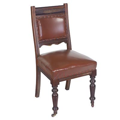 Set of Six Edwardian Walnut Dining Chairs