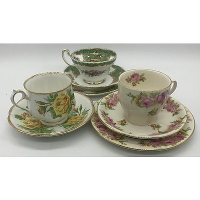 Large Group of English Tea Trios and Doubles Including Royal Doulton, Foley, Royal Albert and More