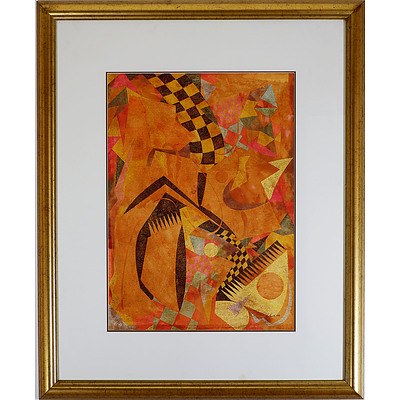 John Gould, Africa Dances I, Mixed Media on Paper