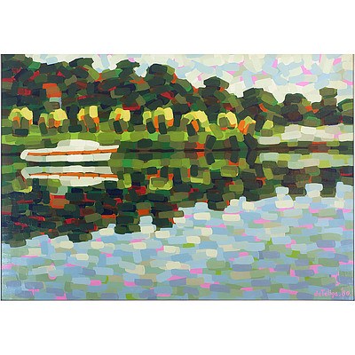 Stan De Teliga (1924-1998) Bayview Shore 1980, Acrylic on Canvas