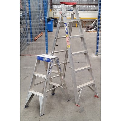 2x Aluminium Step Ladders