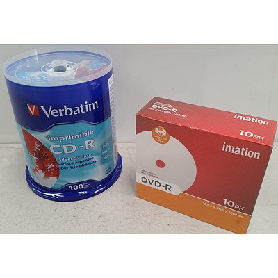 600x Brand New Imation & Verbatim CD-& & DVD-R - RRP Over $2,000