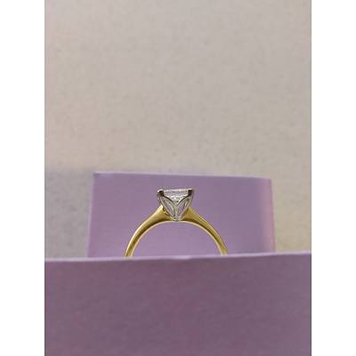 2.00 Carat Princess Solitaire Diamond Ring with an 18ct yellow gold and white gold band. 