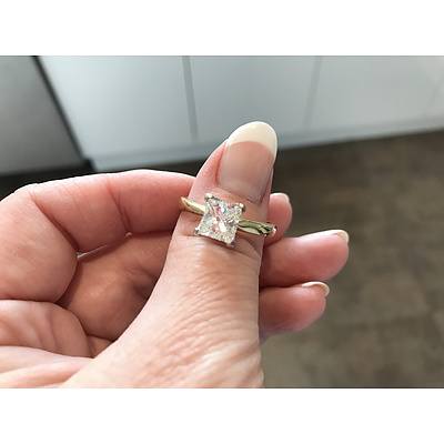 2.00 Carat Princess Solitaire Diamond Ring with an 18ct yellow gold and white gold band. 