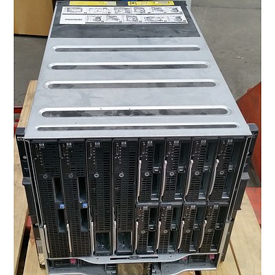 HP BladeSystem c7000 Enclosure 16-Bay Blade Server Chassis w/ 12 Blades