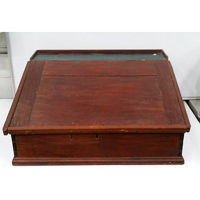 Antique Maple and Leather Tellers Desk