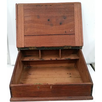 Antique Maple and Leather Tellers Desk