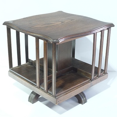 Small Edwardian Oak Revolving Bookcase