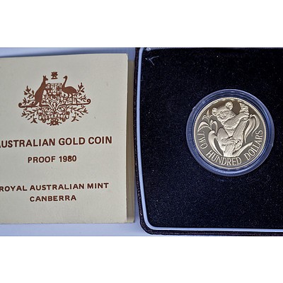 Australian 1980 Gold $200 Proof Coin