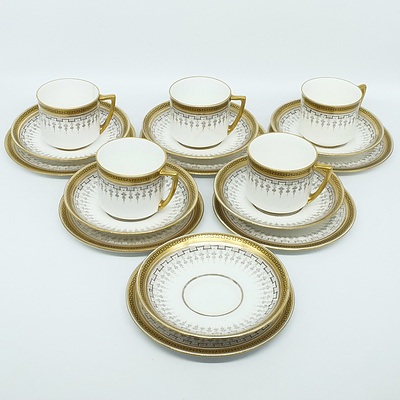 Five Royal Doulton Trios with Spares