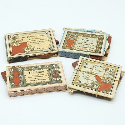 Group of Vintage Games and Puzzles Including Mosaic Cube Amusement, Dominos and More