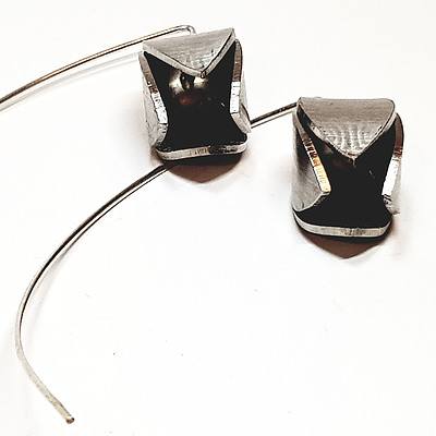 Radka Passianova, Flower Drop Silver Earrings