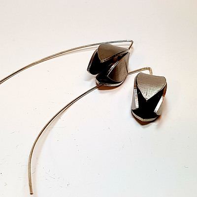 Radka Passianova, Flower Drop Silver Earrings