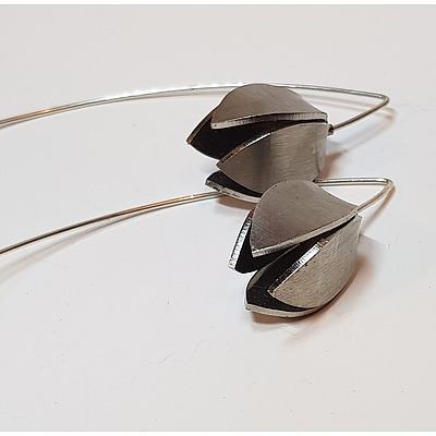 Radka Passianova, Flower Drop Silver Earrings