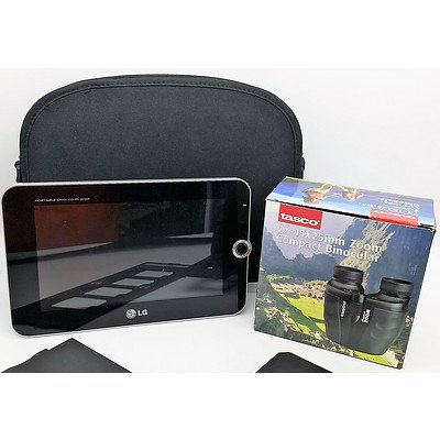 LG DVD Player, Tasco Compact Binocular and Film2USB Converter