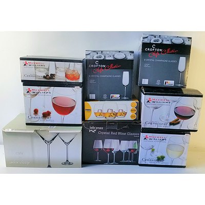 Group of Croften, Maxwell Williams, Alex Liddy, Art Craft and Belle Amara Stemmed Glasswear