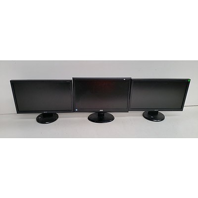 Assorted 15, 17 & 19-Inch LCD Monitors - Lot of 13