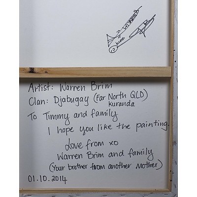 Warren Brim (Djabugay Clan Kuranda QLD) Sea Turtles 2014 Oil on Stretched Canvas