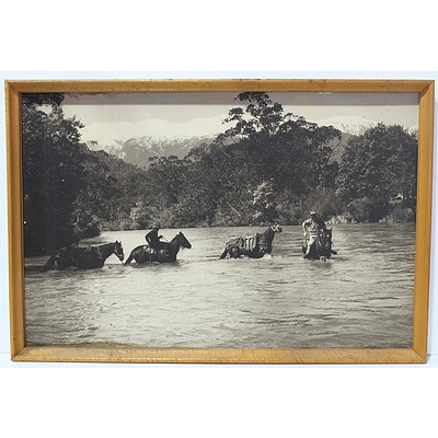 Framed Photograph of a Snowy River Survey Group