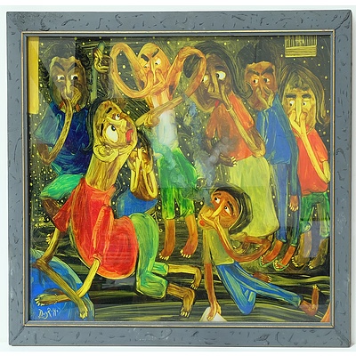 Nugroho (Indonesia) Flatus 1, Reverse Painting on Glass