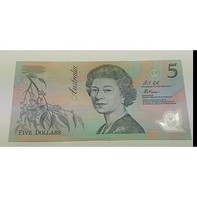 1992 Polymer Five Dollar Note with Rarer Pale Green Signatures