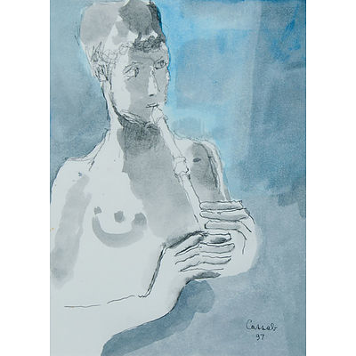 CASSAB, Judy (1920-2015) Recorder Players, 1997(2) Ink & Watercolour (2)