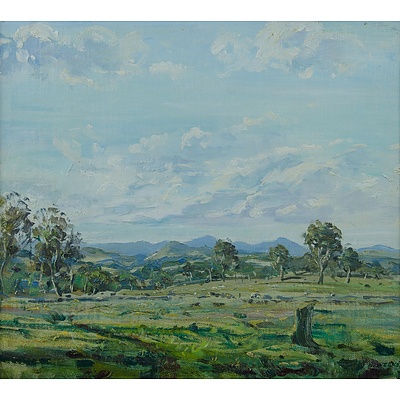 WEEKES, N: Australian Pastoral View Oil on Canvas Board
