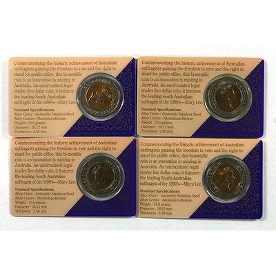 Four 1992 Dollar Coins 100 Years of Enfranchisement of Women in SA