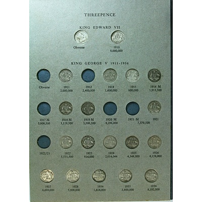 Australian Threepence and Sixpence Set - incomplete