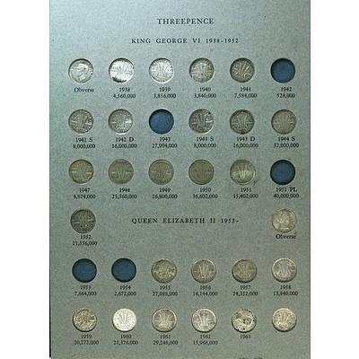 Australian Threepence and Sixpence Set - incomplete