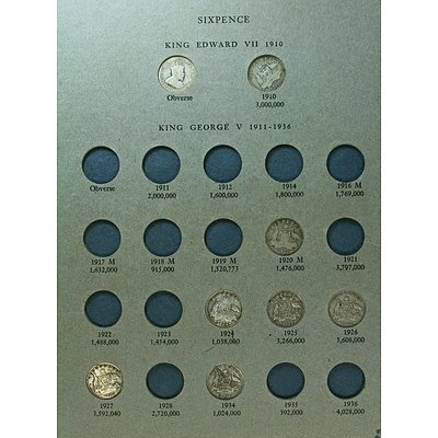Australian Threepence and Sixpence Set - incomplete