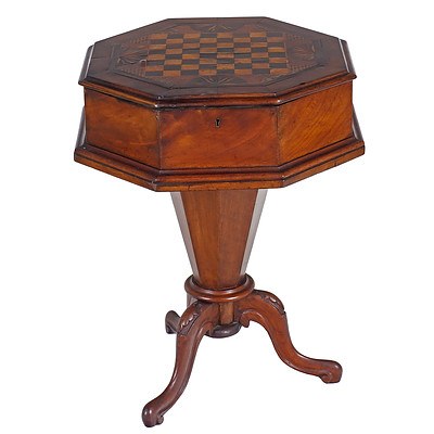 Rare Australian Cedar and Specimen Timbers Inlaid Games Table 19th Century