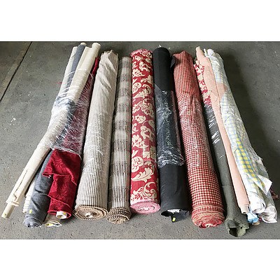 Large Assortment of Upholstery Fabric Rolls