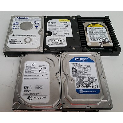 Bulk Lot of Assorted 3.5" SATA Hard Drives - Lot of Ten