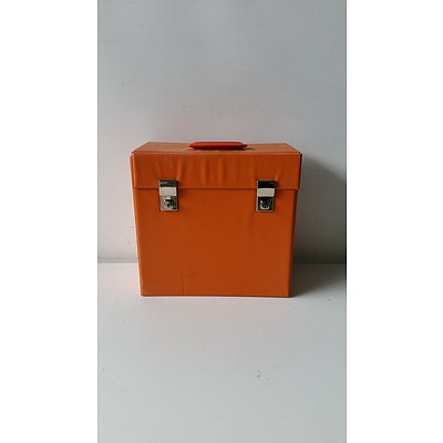 Bulk Lot of Vinyl Records and Record Case Including Ray Conniff, Eric Bogle, Lionel Long, And More