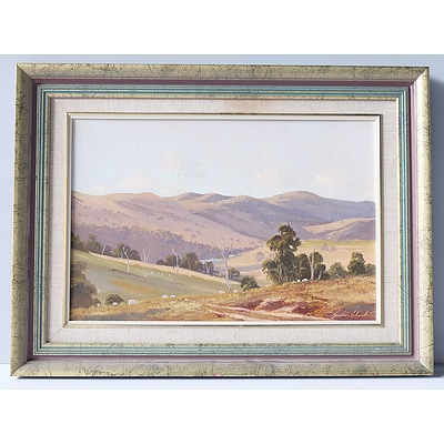 Graham Charlton Murrumbidgee River Valley Oil On Board