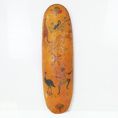Vintage Aboriginal Hand Painted and Incised Shield