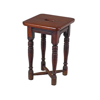 Late Victorian Mahogany Stool Circa Late 19th Century