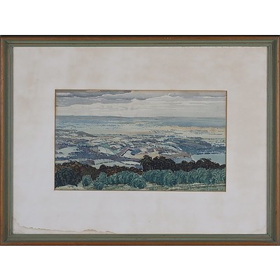 John Drummond Macpherson Moore (1888-1958) View Of East Kurrajong 1934 Watercolour