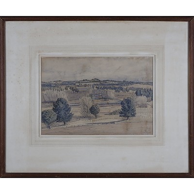 Sydney George Ure Smith (Britain, Australia, 1887-1949) Landscape From Moidart Bowral 1935 Watercolour and Pencil