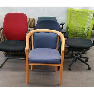 Gaslift, Visitor and Cantilever Office Chairs - Lot of Seven