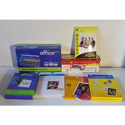Comb Binding Machine, Laminator and Accessories
