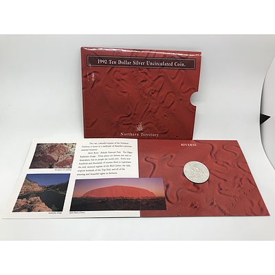 1992 $10 Silver Uncirculated State Series Coin - Northern Territory