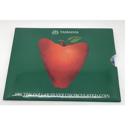 1991 $10 Silver Uncirculated State Series Coin - Tasmania