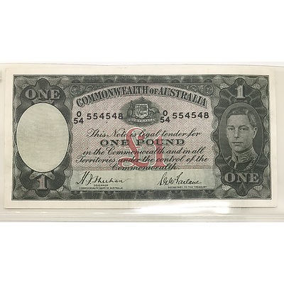 1938 Commonwealth of Australia One Pound Banknote