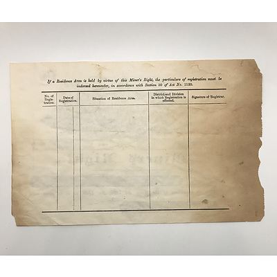 Five Shilling Colony of Victoria Miners Right