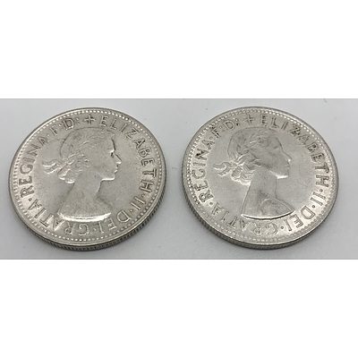 Two 1954 Commemorative Australian Florins